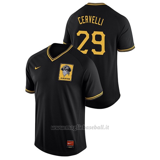 Maglia Baseball Hombre Pittsburgh Pirates Francisco Cervelli Cooperstown Coleccion Legend Nero